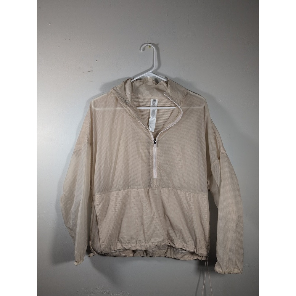 Fabletics Ash Croppped Half Zip Jacket XS Beige